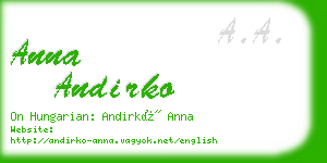 anna andirko business card